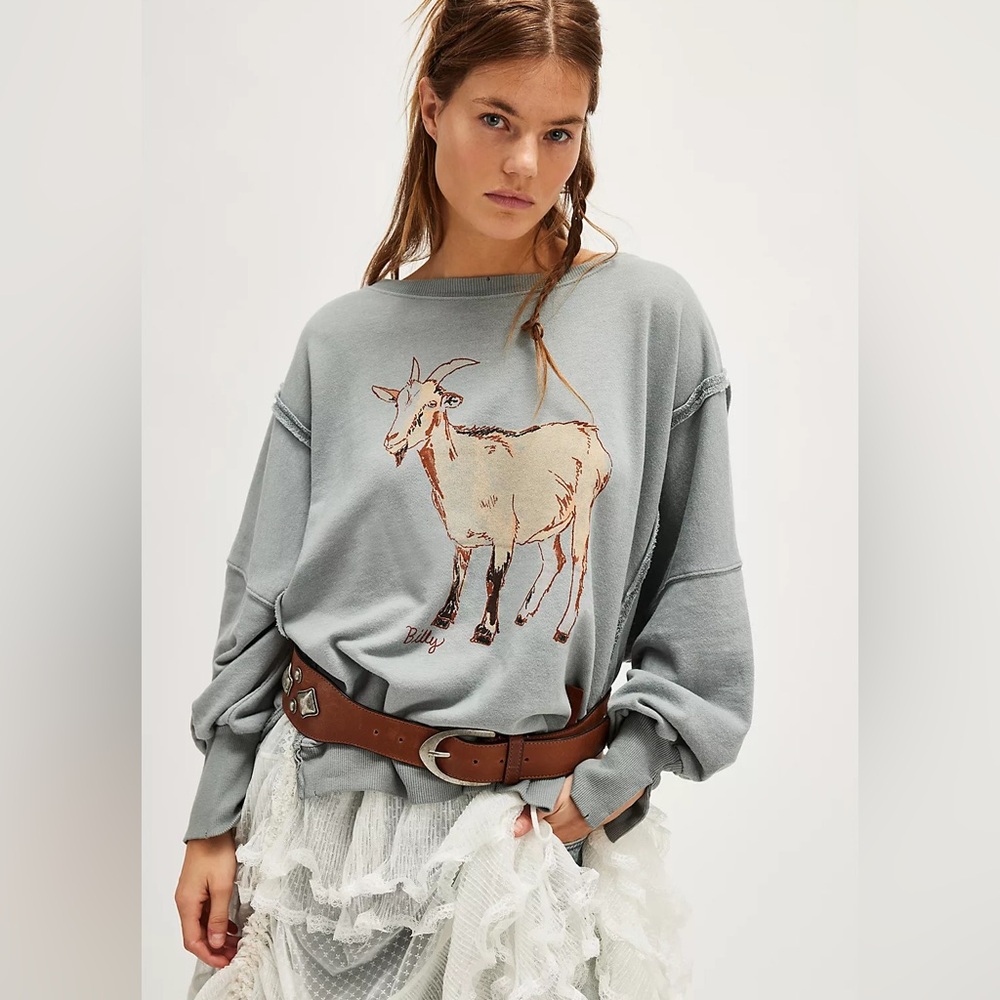 We The Free Graphic Camden Pullover Goat NWT XL